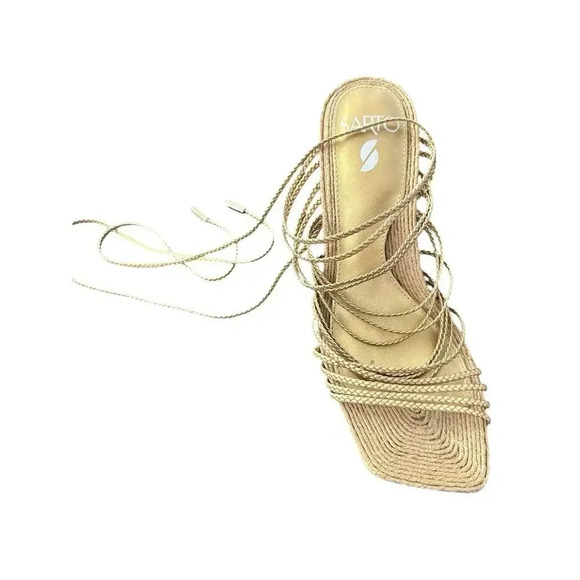 Sarto By Franco Sarto Open Toe Regina Ankle Tie Oat Sandal Size 7M - Picture 2 of 6